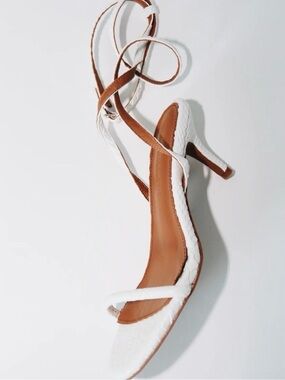 CULT OF COQUETTE TONIA WHITE REPTILE KITTEN HEEL
SANDAL 60 MM